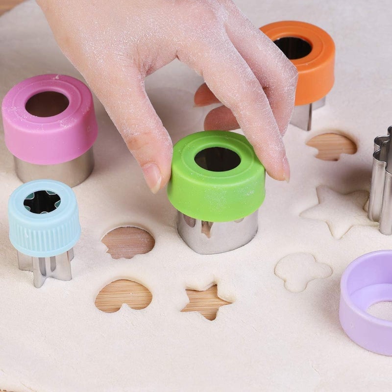 magigift Vegetable Cutters Shapes Set, 20pcs Stainless Steel Mini Cookie Cutters, Vegetable Cutter and Fruit Stamps Mold + 20pcs Cute Cartoon Animals Food Picks and Forks -for Kids Baking and Food Supplement - Image 4